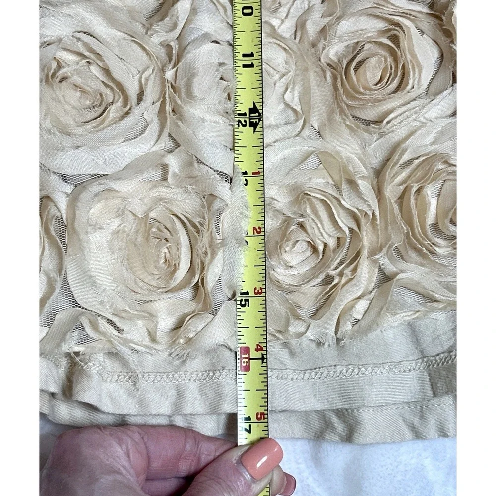 Free People Rosette Floral Mini Skirt Ivory Cream XS Petite Coquette Cottagecore